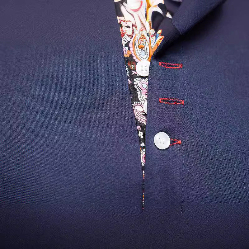 Herren Langarmhemd mit modernem Paisley-Muster und exklusiven Details
