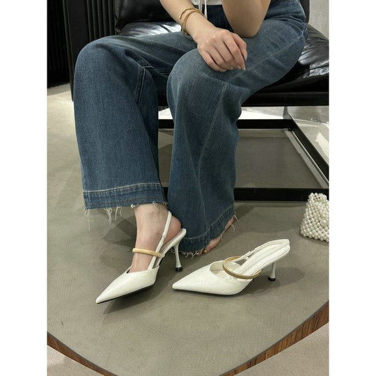 Damen Spitz zulaufende Lackpumps als Slingback mit feinem Riemchen und sculpted Stiletto Shop Nory