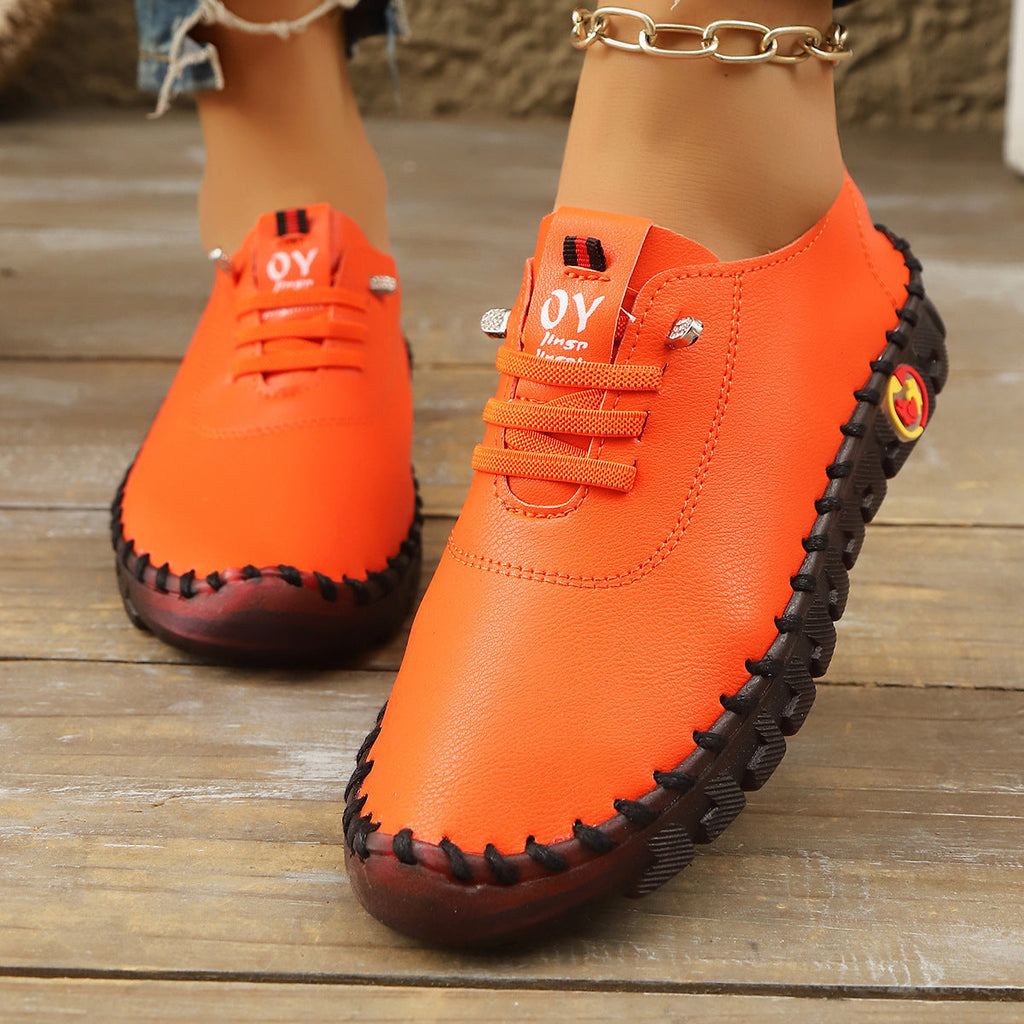 Damen Atmungsaktive und bequeme Freizeitschuhe mit elastischen Schnürsenkeln Shopnory