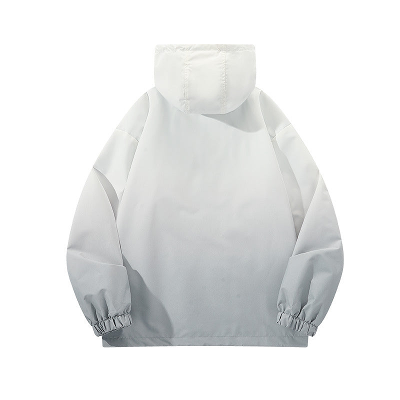 Herren Leichte Kapuzen-Windjacke mit asymmetrischen Reißverschlusstaschen und verstellbarem Saum Shop Nory