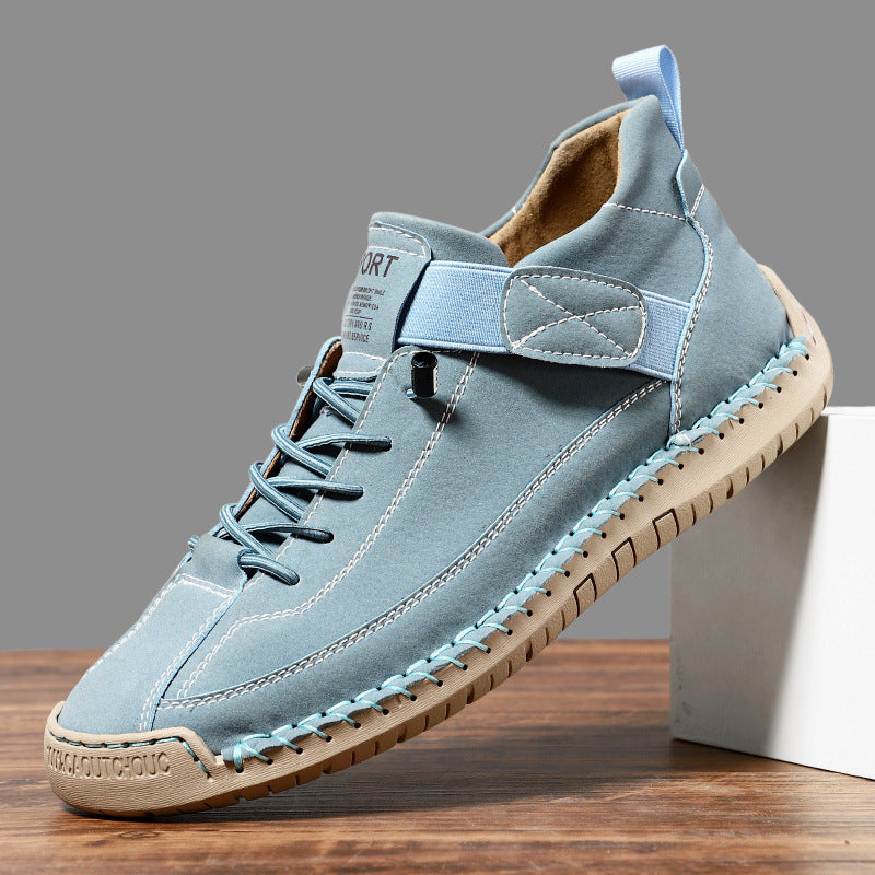 Herren Ledernachahmender Freizeit‑Sneaker mit Klettriemen, Mokassinnaht & profilierter Gummisohle Shop Nory