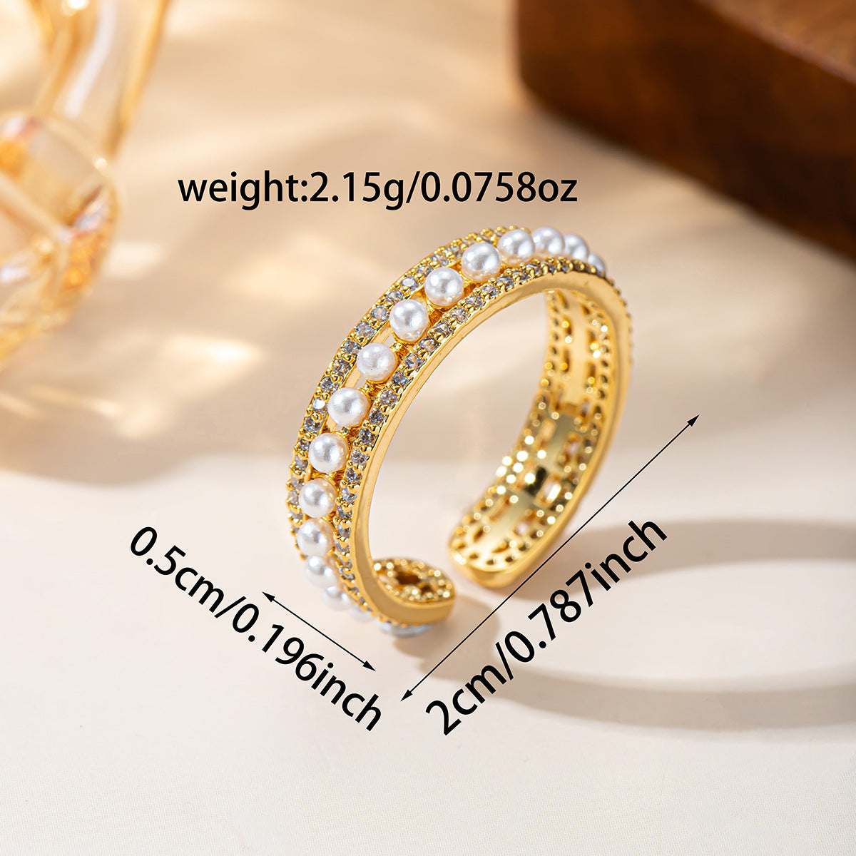 Damen eleganter Armreif mit Perlen- und Kristallverzierung Shop Nory