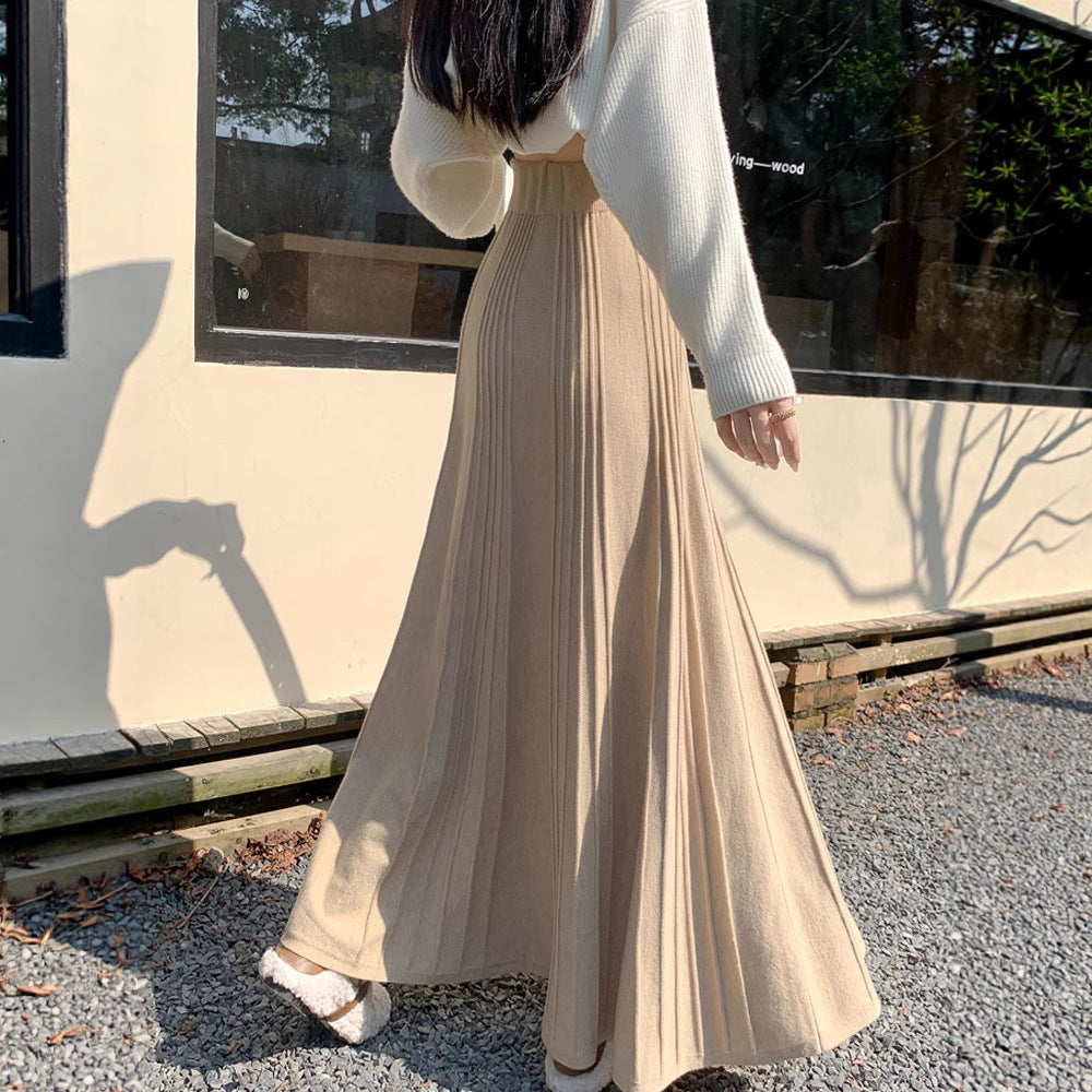 Damen Plissierter Maxirock mit hohem Bund Shop Nory 1787632235