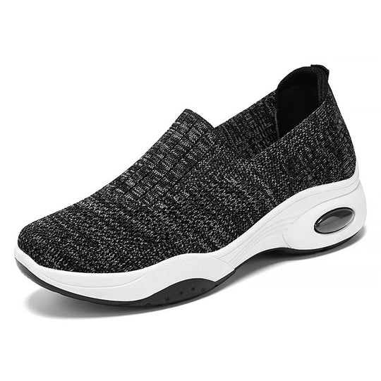 Damen nan nahtloser Strick-Slipper mit erhöhtem Plateau-Luftdämpfer und ergonomischer Fersenstütze Shop Nory