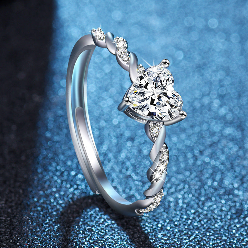 Damen Verlobungsring mit elegantem Herzdesign und funkelnden Zirkonia Shop Nory