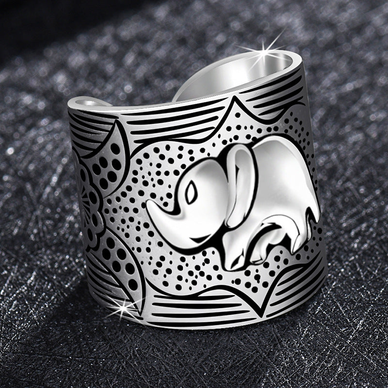 Damen Offener Ring mit kunstvollem Geldsymbol-Design Shop Nory