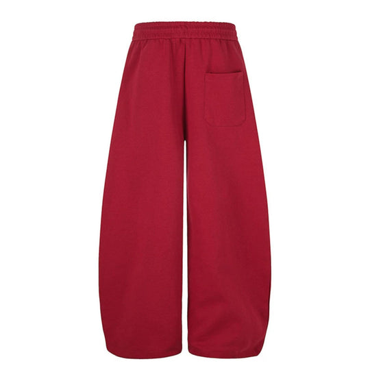 Damen Lockerfallende Palazzo‑Sweathose im Athleisure‑Look mit Tunnelzugbund und Script‑Print Shop Nory