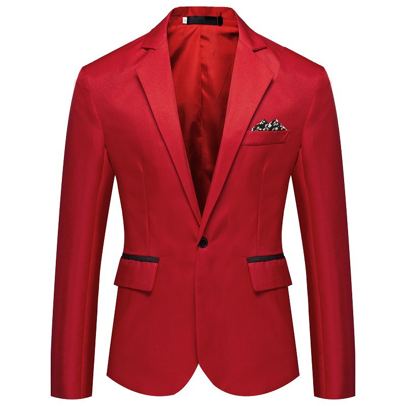 Herren Slim-Fit Smoking-Sakko mit Ein-Knopf‑Verschluss und kontrastierten Pattentaschen Shop Nory