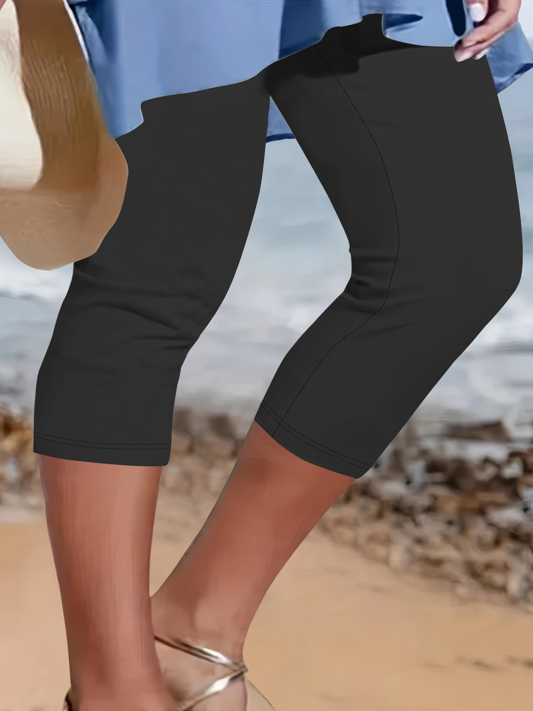 Damen Capri-Biker-Shorts mit hohem Bund und stützender Kompression Shopy Nory