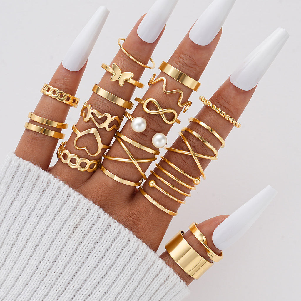 Damen Ring-Set mit kreativen Designs und eleganten Details Shop Nory