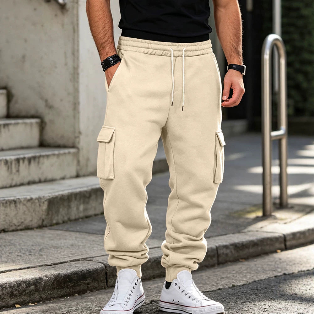 Herren Cargo-Jogginghose aus Baumwollfleece mit elastischem Bund und Beinbündchen Shop Nory