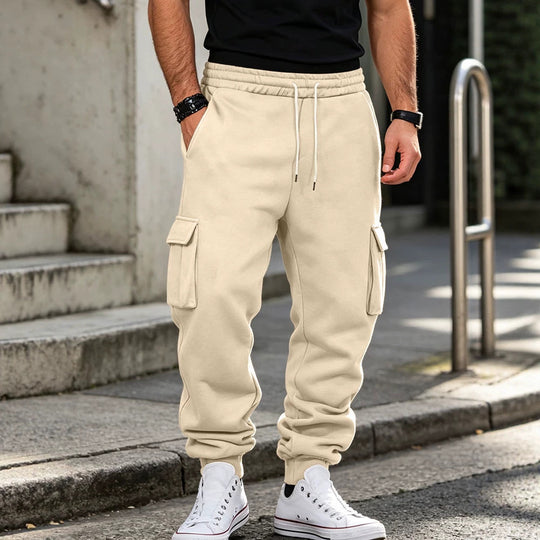 Herren Cargo-Jogginghose aus Baumwollfleece mit elastischem Bund und Beinbündchen Shop Nory