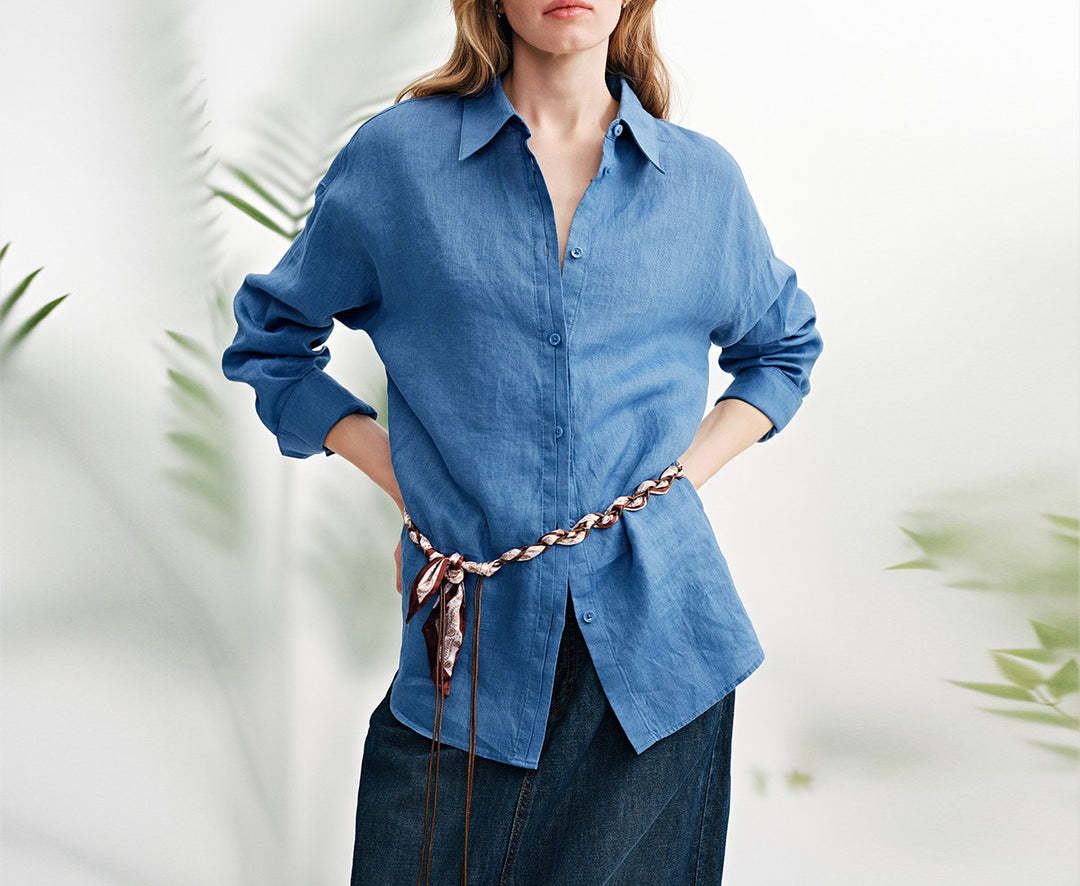 Damen Luftige Leinenbluse Shop Nory