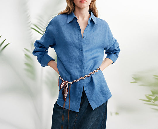 Damen Luftige Leinenbluse Shop Nory