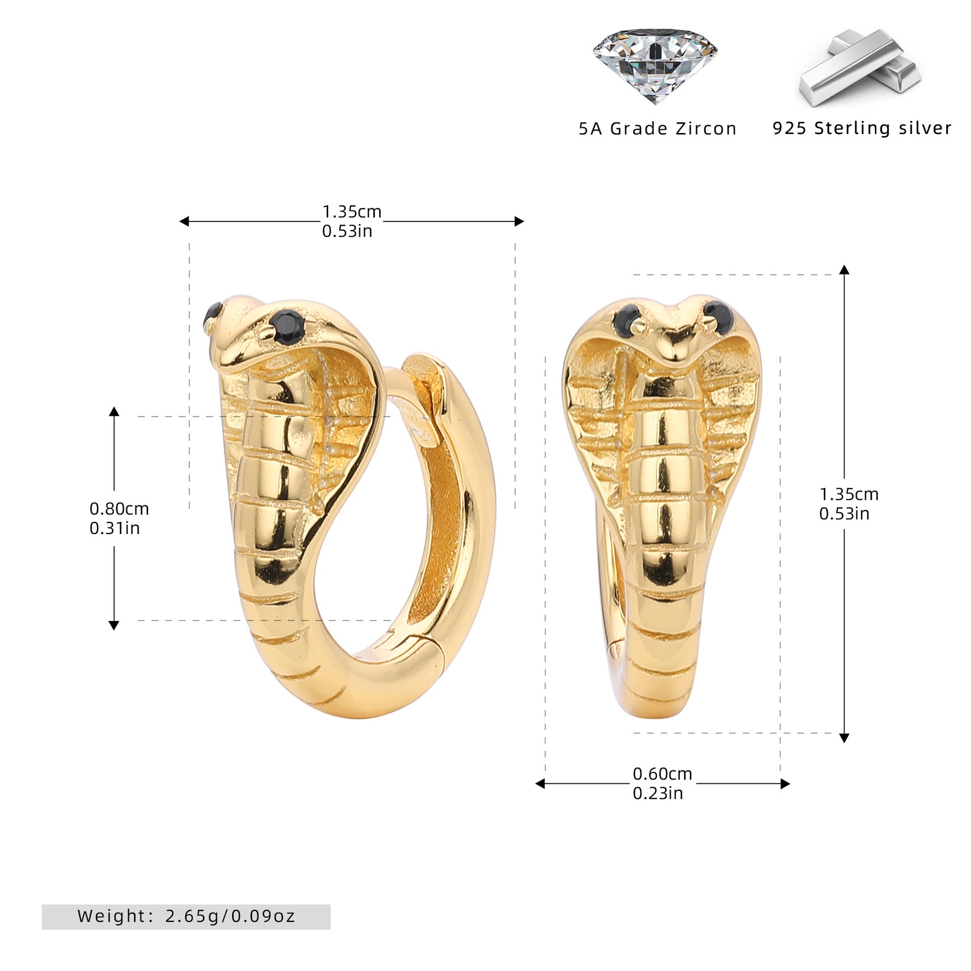 Damen Ohrhänger im eleganten Schlangen-Design aus hochwertigem 925 Sterling Silber Shop Nory