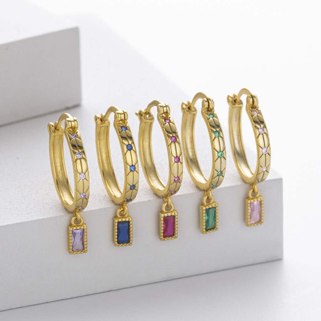 Damen Creolen mit funkelnden Zirkonsteinen und luxuriösem Design Shop Nory