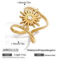 Damen Offener Ring mit strahlendem Sonnenmotiv aus hochwertigem Edelstahl Shop Nory