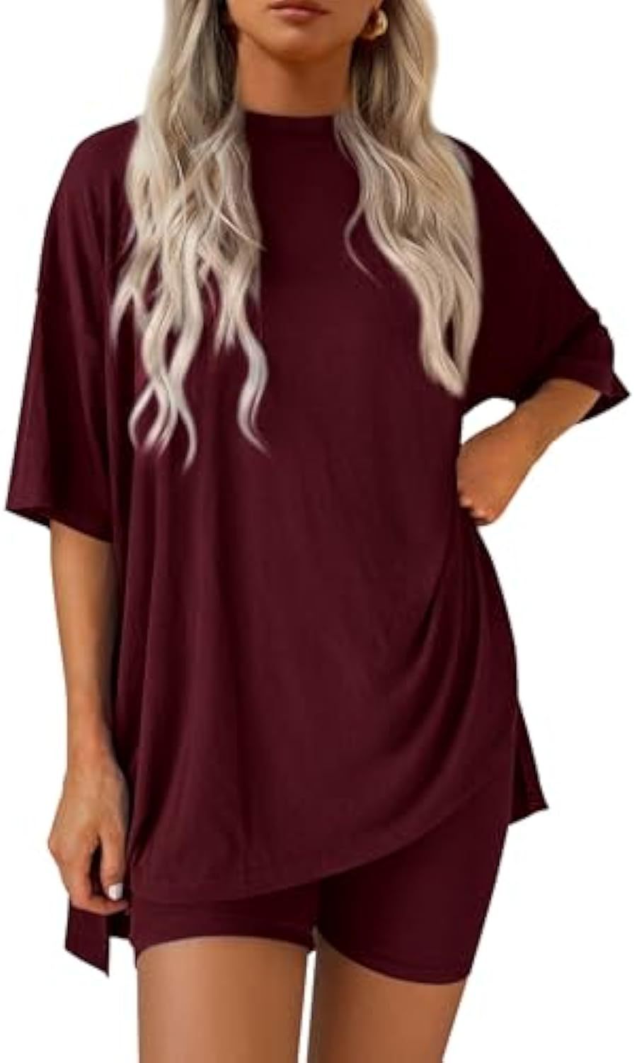 Damen lässiges Sport-T-Shirt mit Shorts im Set