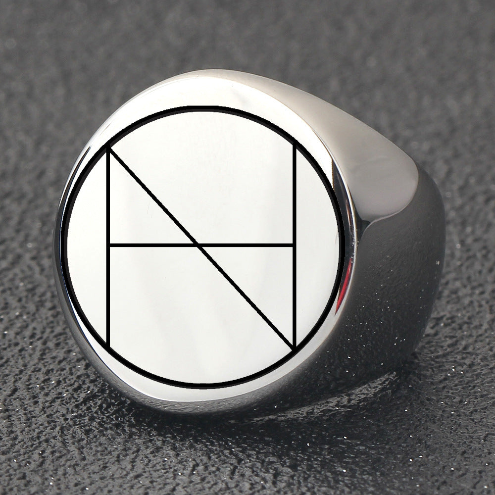 Herren Siegelring mit geometrischem Minimalismus und polierter Oberfläche Shop Nory