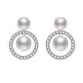 Damen-Ohrstecker mit eleganten Perlen und funkelnden Zirkonia Shop Nory