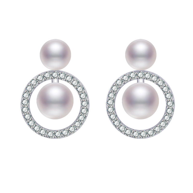 Damen-Ohrstecker mit eleganten Perlen und funkelnden Zirkonia Shop Nory