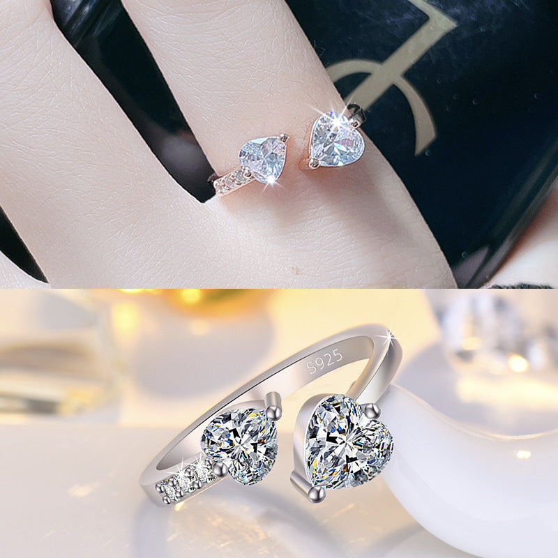 Damenring mit Herzdesign und funkelnden Zirkonia Shop Nory