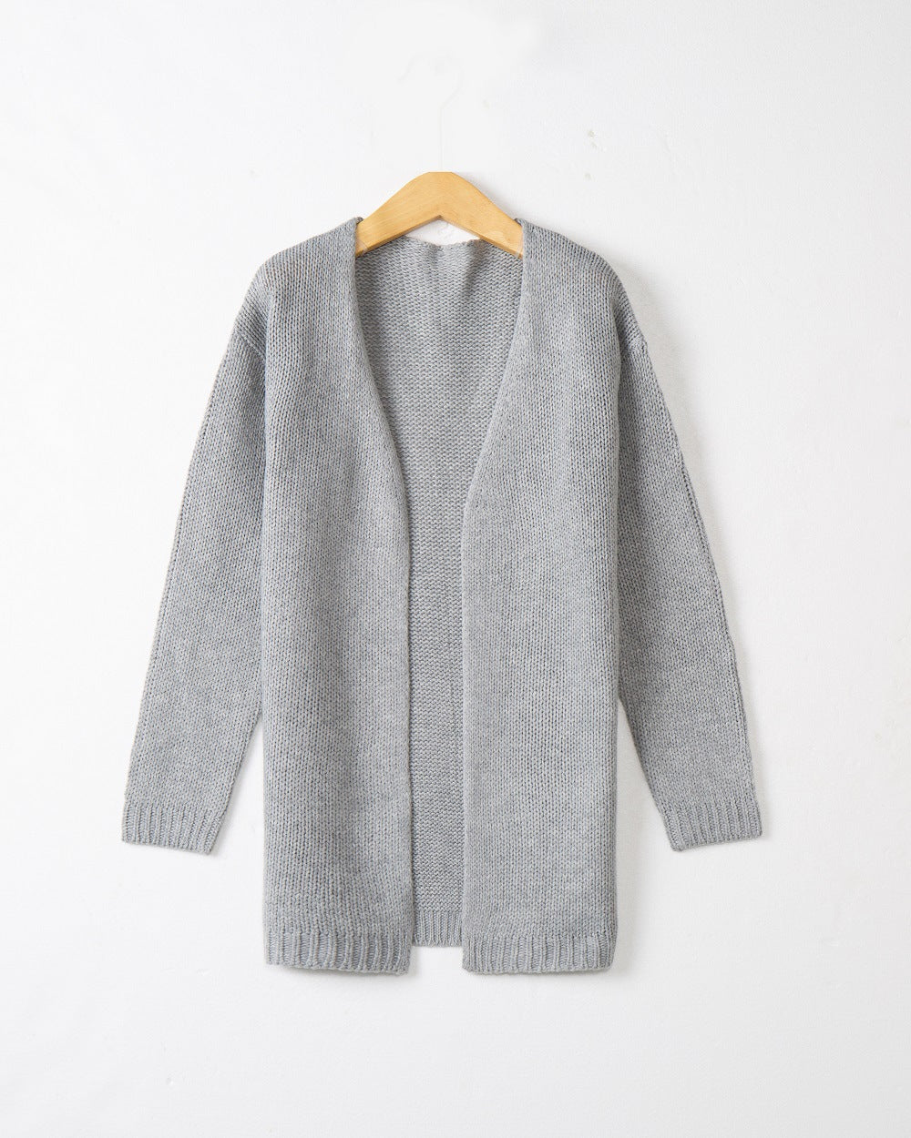 Damen Longline Strickcardigan ohne Verschluss mit offener Front und feiner Rippkante Shop Nory