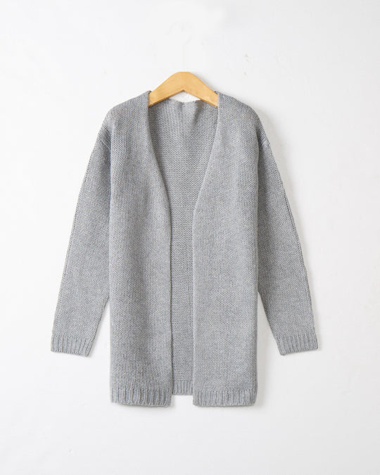 Damen Longline Strickcardigan ohne Verschluss mit offener Front und feiner Rippkante Shop Nory