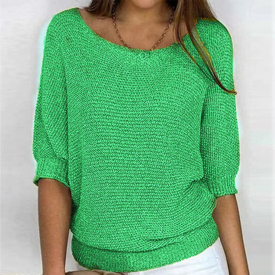 Damen nan legerer kastiger Feinstrickpullover mit weitem Ausschnitt Shop Nory
