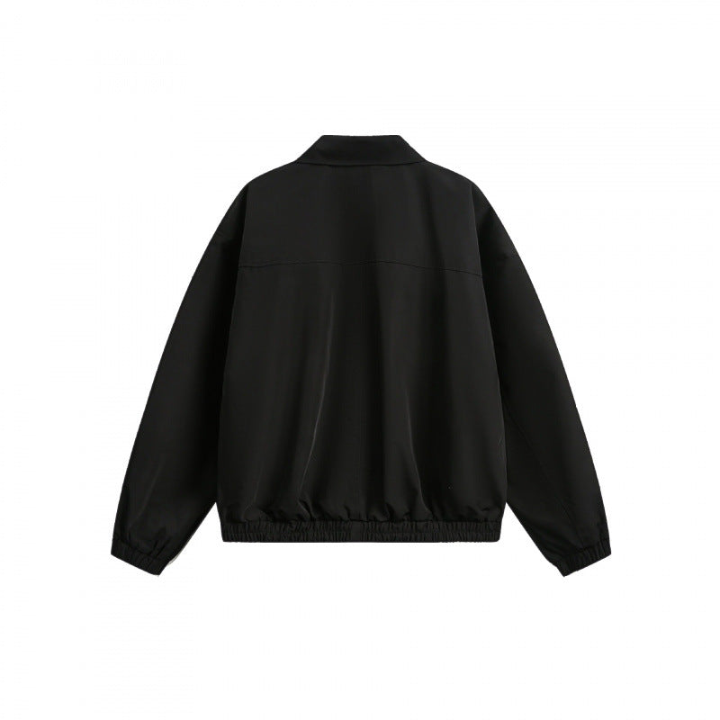 Unisex Boxy-Overshirt-Jacke mit durchgehendem Reißverschluss, elastischem Saum und Brust-Reißverschlusstasche Shop Nory