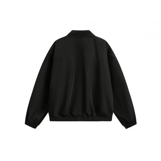 Unisex Boxy-Overshirt-Jacke mit durchgehendem Reißverschluss, elastischem Saum und Brust-Reißverschlusstasche Shop Nory