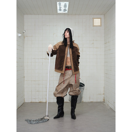 Herren Kurzjacke im Boxy‑Blousonstil aus Velours- und Canvas‑Mix mit hohem Stehkragen Shop Nory
