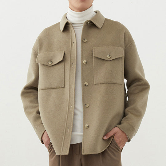 Herren Weiche Wollmix-Hemdjacke im Boxy-Schnitt Shop Nory