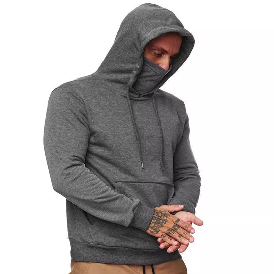 Herren Kapuzenpullover mit multifunktionalem Kragen