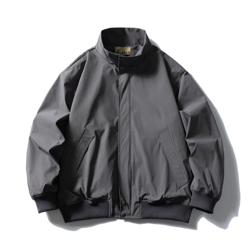 Herren Boxy-Bomberjacke mit Stehkragen, verdeckter Druckknopfleiste und elastischen Rippbündchen Shop Nory
