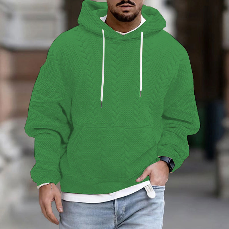 Herren Modischer Grobstrick Kapuzenpullover