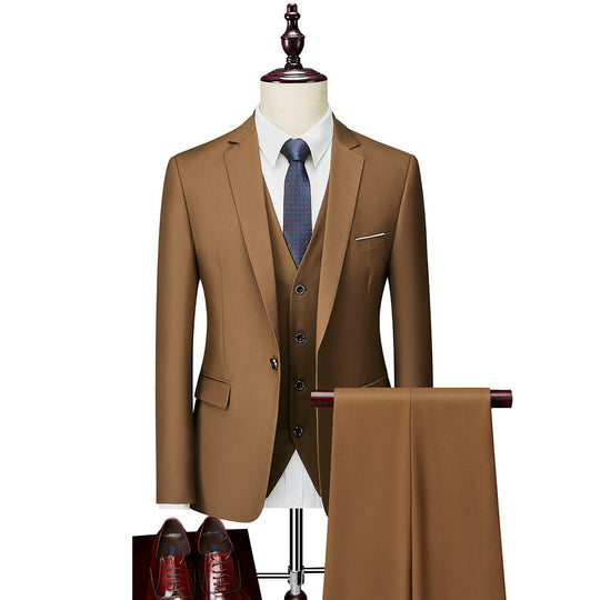 Herren Dreiteiliger Slim-Fit Businessanzug mit Weste und schmaler Silhouette Shop Nory