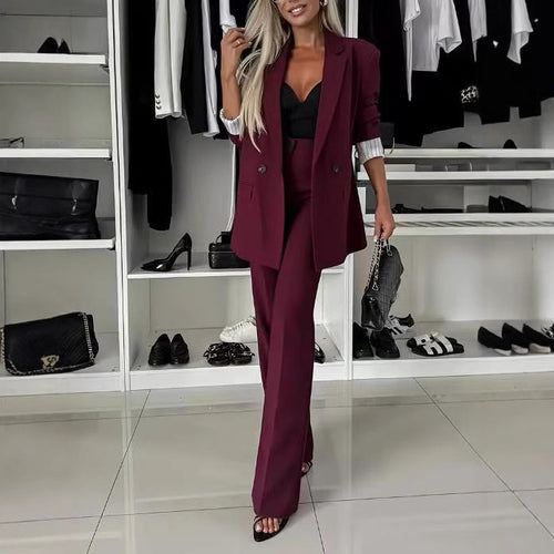 Damen Oversize-Longblazer und hochtailliertes Palazzo-Hose-Set Shop Nory