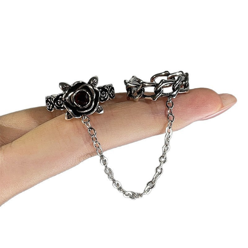 Damen Gothic-Stil Fingerhandschellen mit Rosenmuster Shop Nory