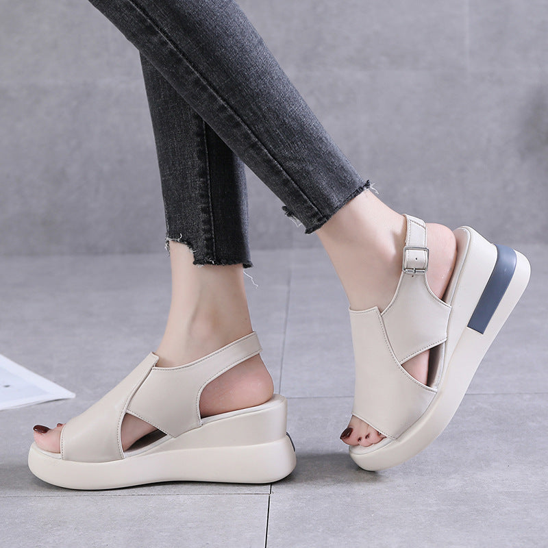Damen Moderne Plateau‑Sandalette mit ergonomischem Memory‑Fußbett, verstellbarem Fersenriemen und rutschfester Gummisohle Shop Nory