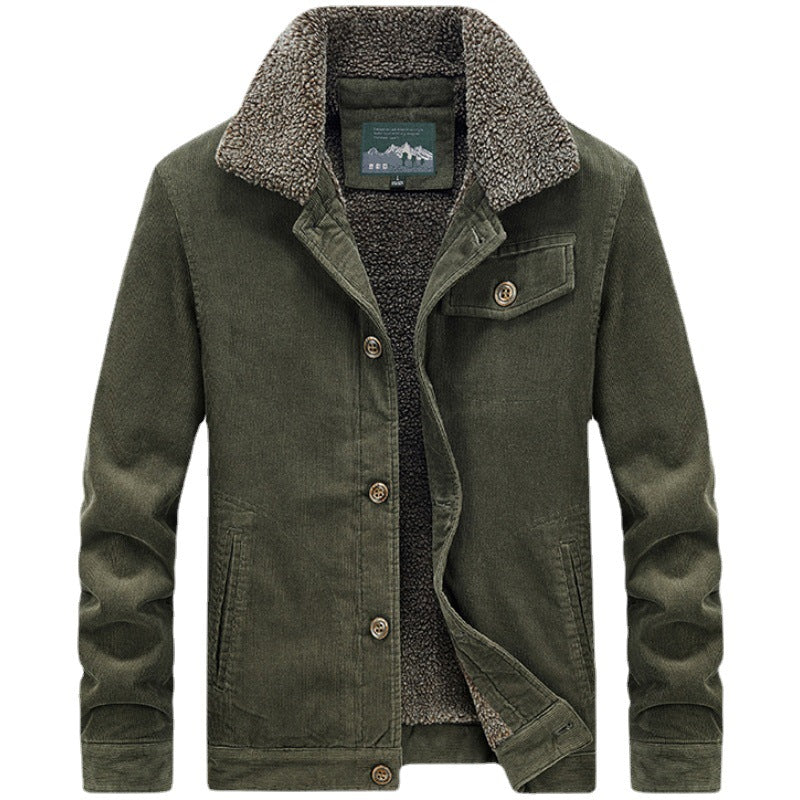 Herren Baumwoll-Cordjacke im Worker-Blouson mit wärmender Sherpa-Innenausstattung Shop Nory