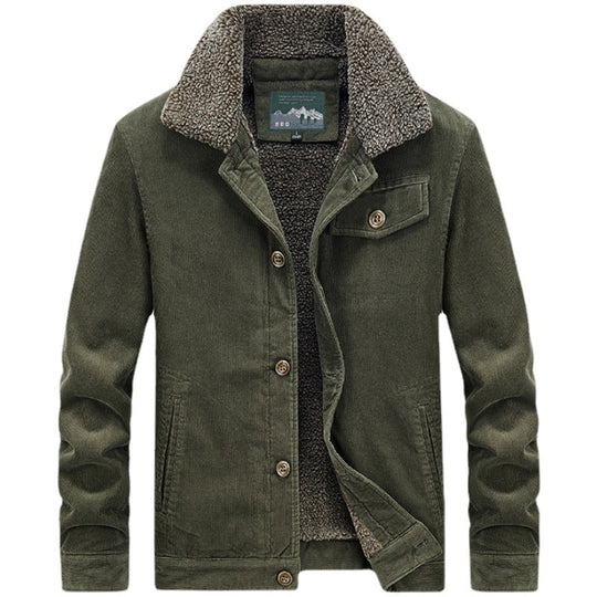 Herren Baumwoll-Cordjacke im Worker-Blouson mit wärmender Sherpa-Innenausstattung Shop Nory