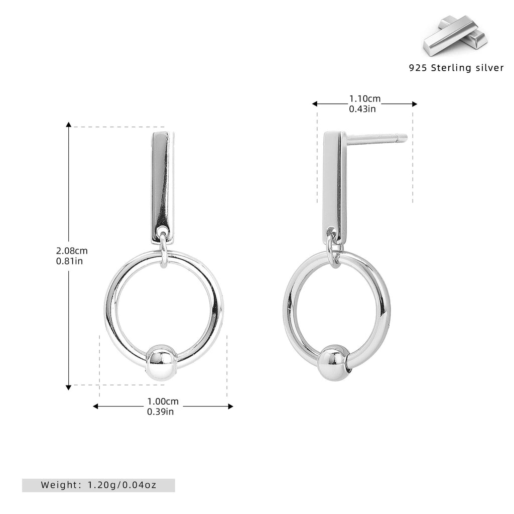 Damen Ohrhänger mit elegantem Ringdesign aus 925 Sterling Silber Shop Nory