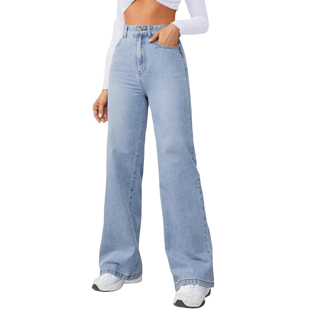 Damen High-Waist Weite-Jeans mit geradem Bein Shop Nory