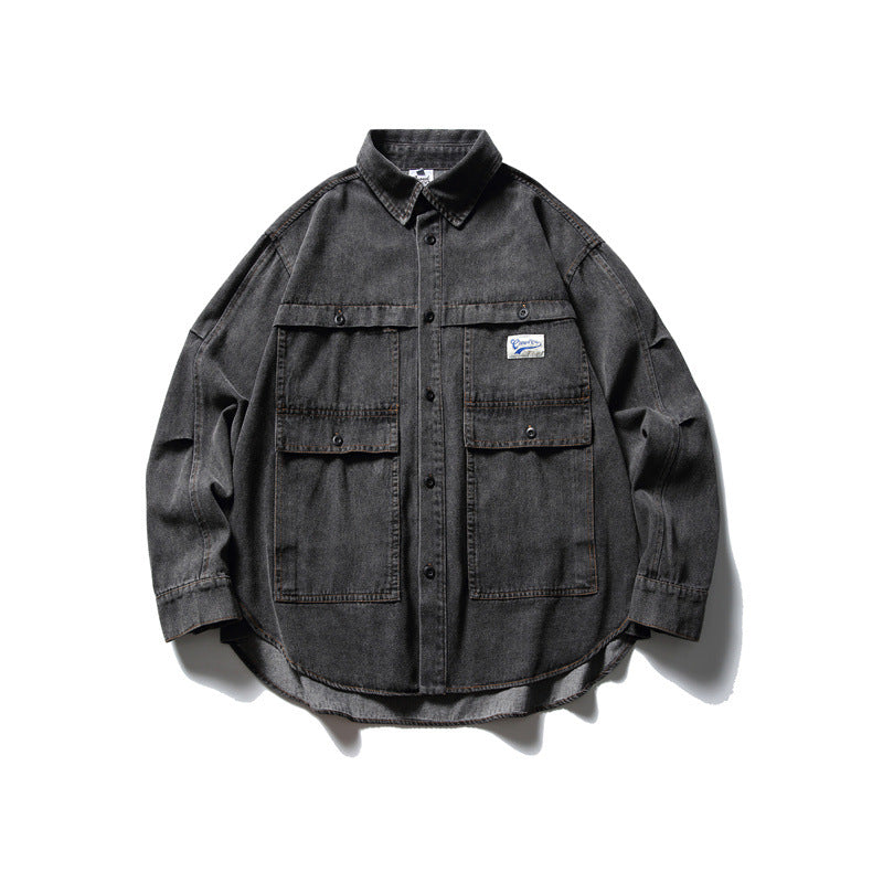 Unisex Oversized Denim‑Chorejacke im kastigen Boxy‑Cut mit großen Pattentaschen Shop Nory