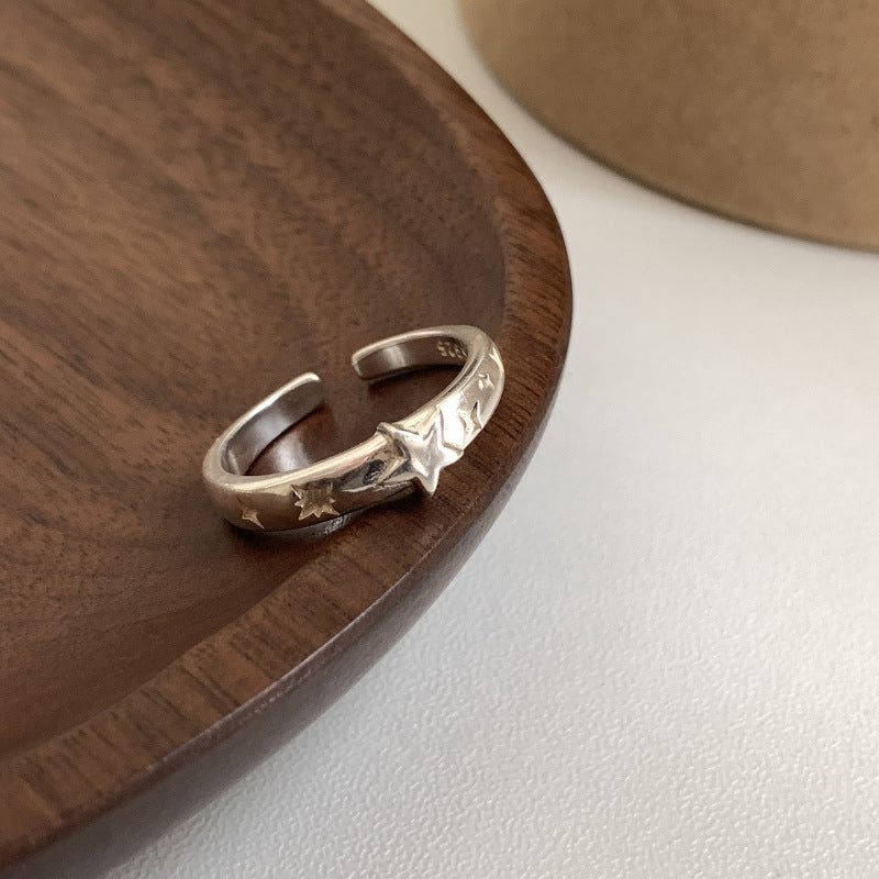 Damen Offener Ring mit funkelnden Sternmotiven Shop Nory