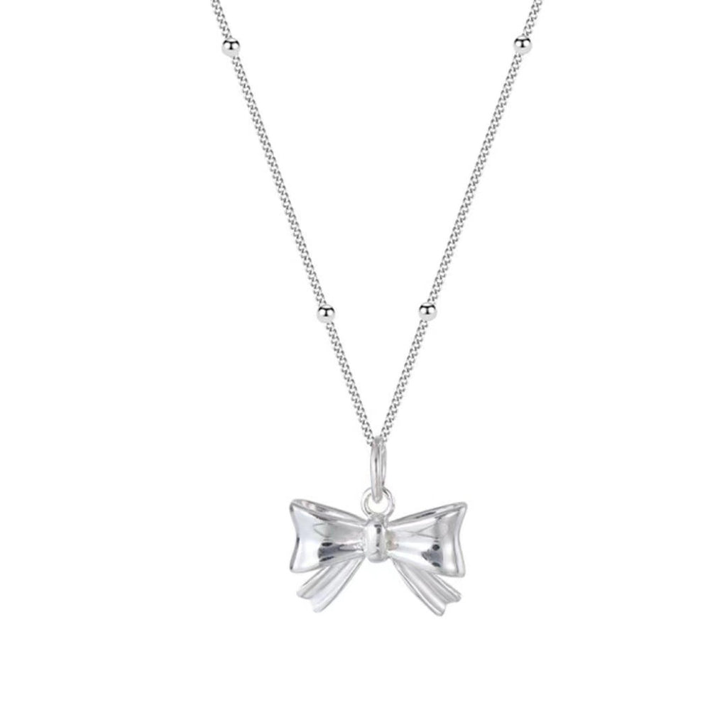 Damen Halskette mit filigranem Schleifenanhänger und hochwertiger Gliederkette Shop Nory