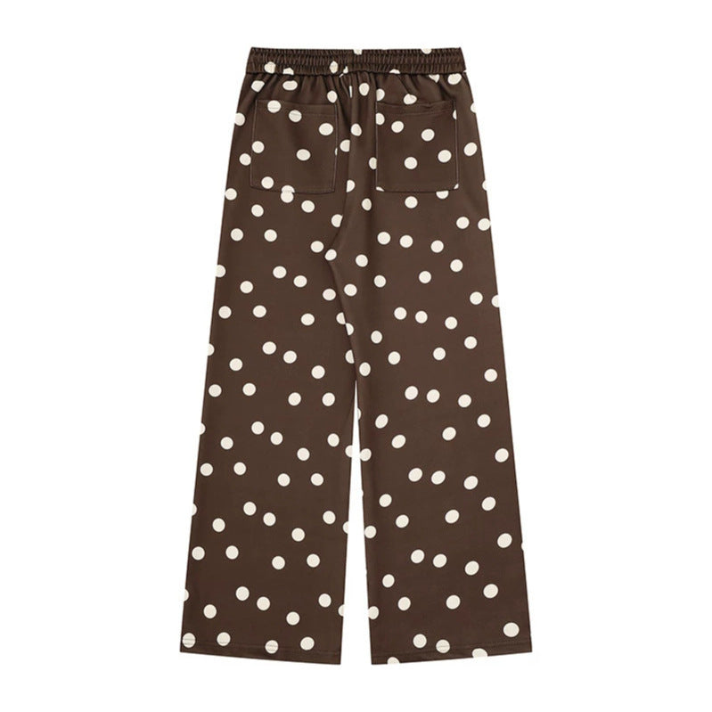 Damen Weite Lounge‑Hose mit Komfortbund, Polka‑Dot‑Allover und verspieltem Cartoon-Print Shop Nory