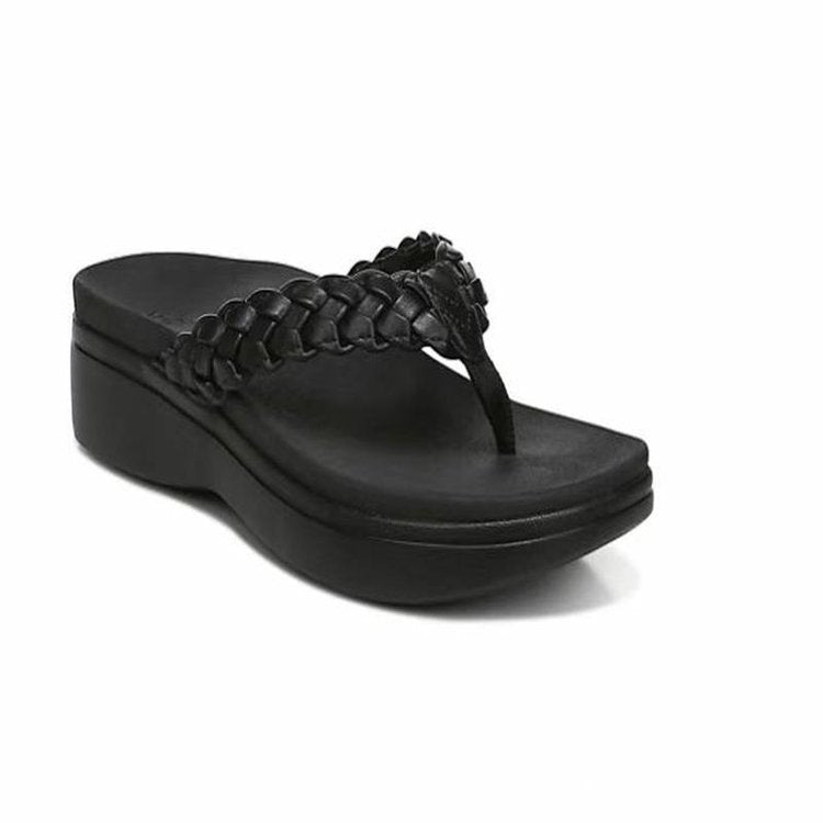 Damen Wedge-Zehentrenner mit geflochtenem Riemen und angenehm gepolstertem Fußbett