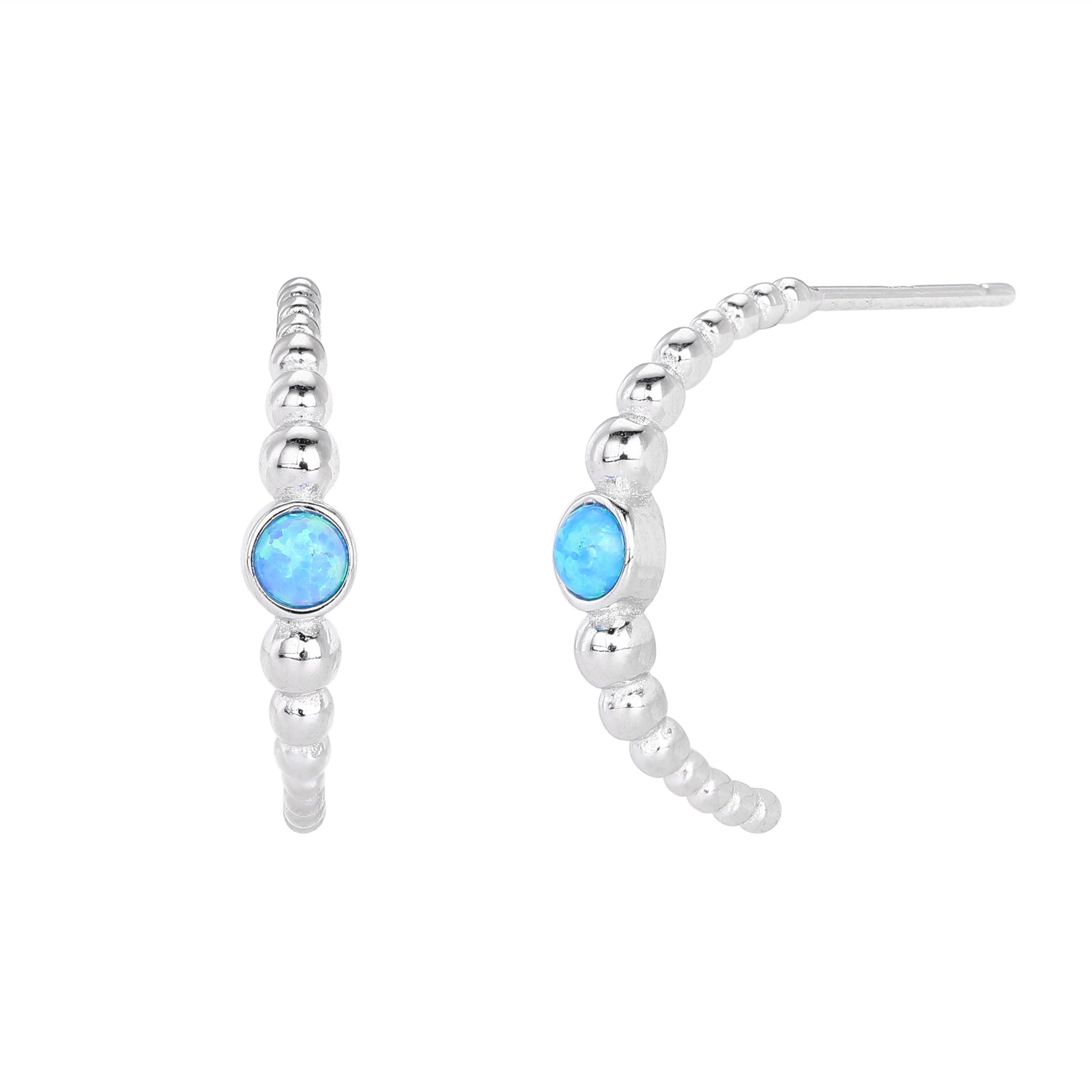 Damen Ohrringe mit funkelndem Opal und 925 Sterling Silber Shop Nory